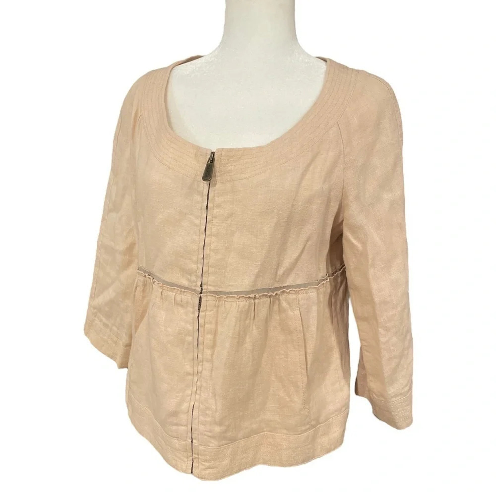 RED Valentino Neutral Pastel Linen Blend Jacket Quite Luxury